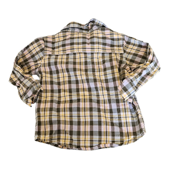 Carter's Kids Size 18M Long Sleeve Button Up Plaid Shirt - Picture 5 of 8